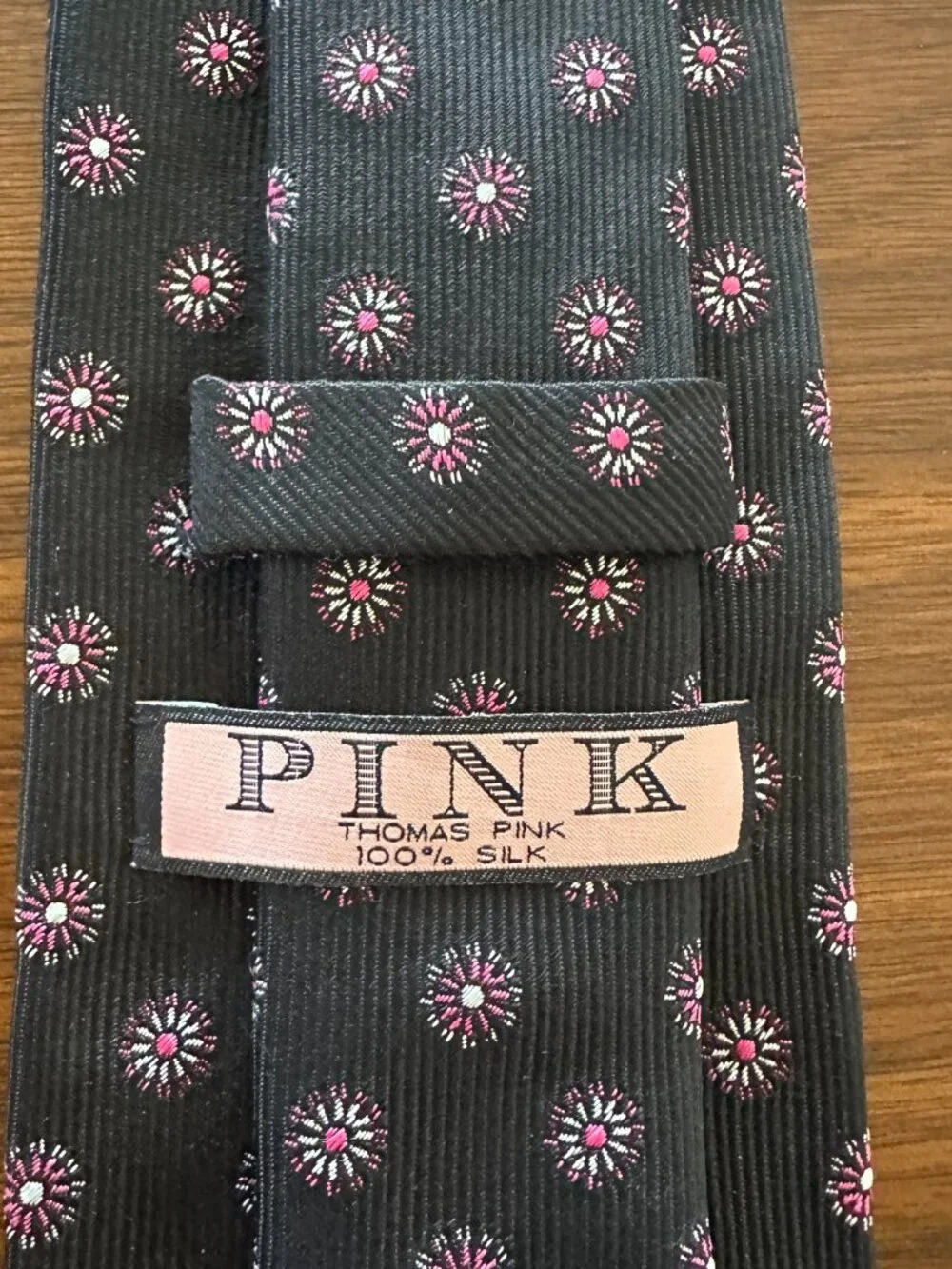 Thomas Pink Navy Pink Floral Silk Tie